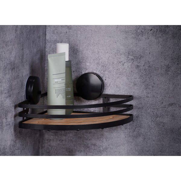 Raft de colț pentru baie Wenko Alba, negru-image-1