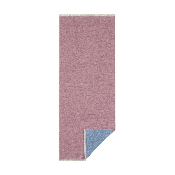 Covor tip traversă cu 2 fețe Hanse Home Duo, 80x200 cm, roz-albastru