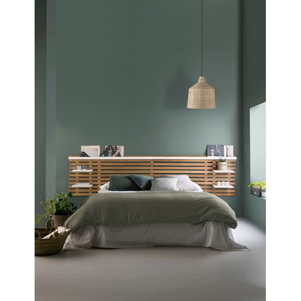 Tăblie de pat albă/în culoare naturală din lemn masiv de pin 240x62 cm Nidra – Marckeric-image-1