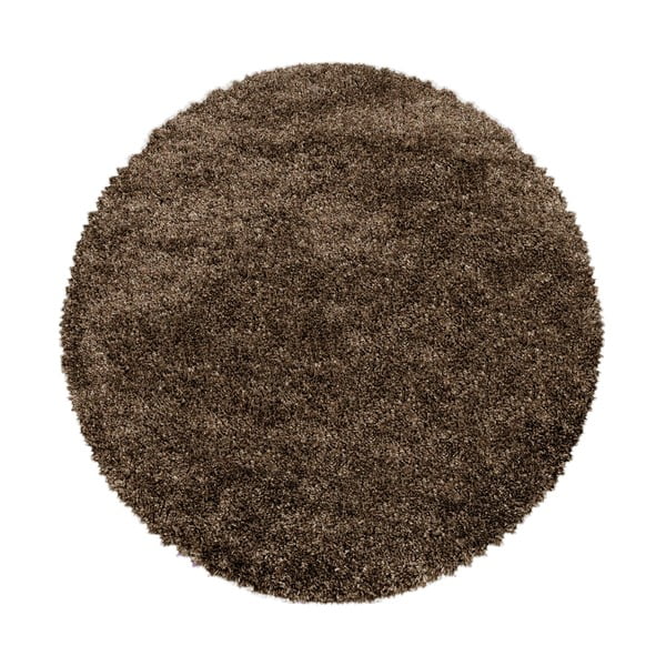 Covor maro închis rotund ø 120 cm Fluffy – Ayyildiz Carpets