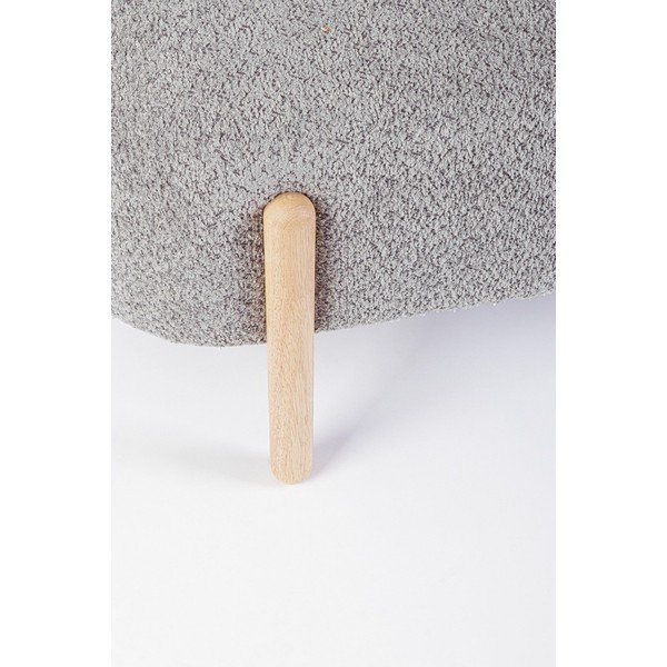 Bancă gri capitonată cu tapițerie din țesătură bouclé Dayla – Bizzotto-image-1