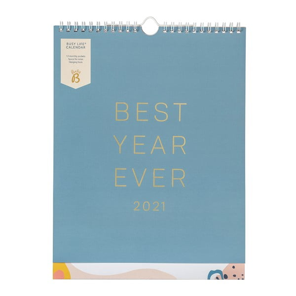 Calendar de perete Busy B, 13 file, albastru