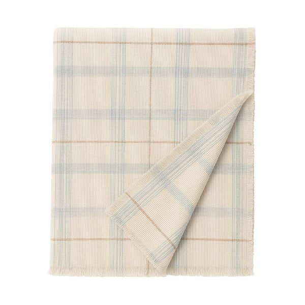 Cuvertură pentru copii crem-verde salvie din bumbac 140x200 cm Tartan Blue Sage – Lorena Canals
