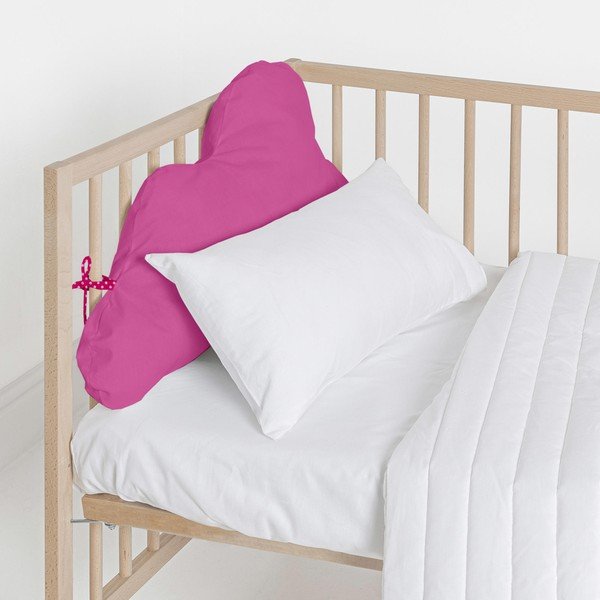 Protecție din bumbac pentru pătuț Happy Friday Basic, 60 x 40 cm, roz fucsia-image-1