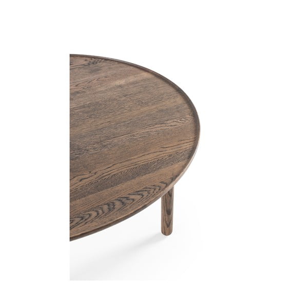Măsuță de cafea maro rotundă din lemn de stejar ø 100 cm Mu – Gazzda-image-2