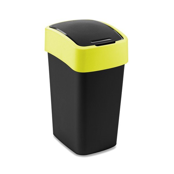 Coș de gunoi galben/negru pentru reciclare din plastic 25 l Flip Bin – Curver