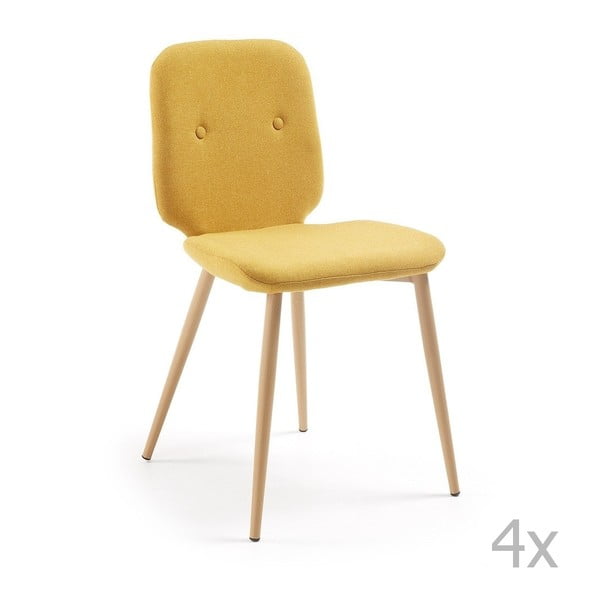 Set 4 scaune La Forma Stem, galben