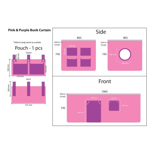 Draperie pentru copii pentru pat 3 buc. 195x75 cm Bella – Vipack-image-3