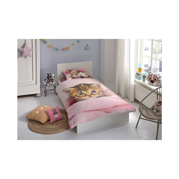 Lenjerie de pat din bumbac pentru copii Muller Textiels Premento Sweety, 140 x 200 cm-image-1