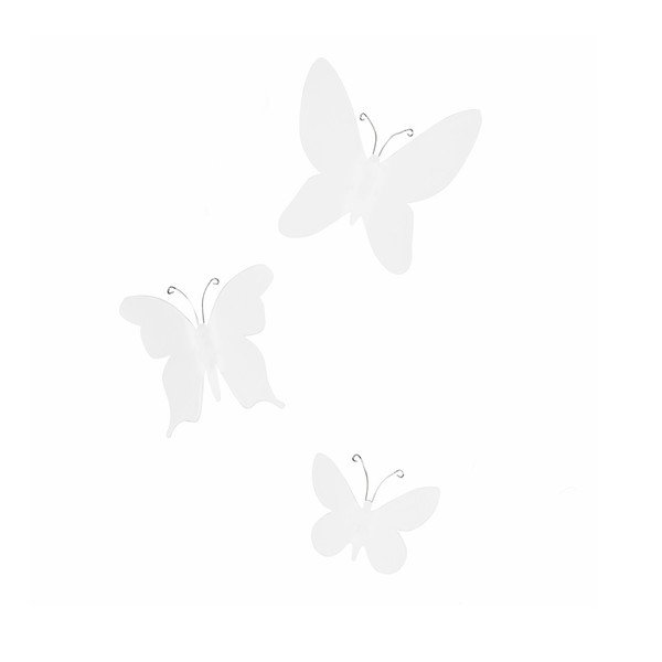 Set 9 decorațiuni 3D de perete Umbra Butterflies, alb-image-1