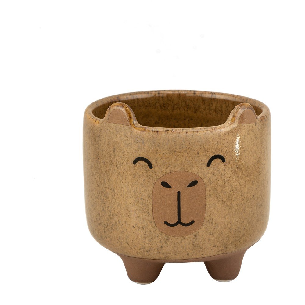Ghiveci decorativ din gresie pictată manual ø 7,5 cm Mojave Capybara – Sass & Belle