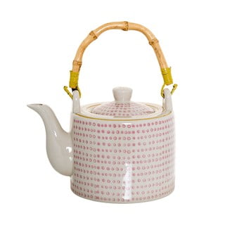 Ceainic din gresie ceramică Bloomingville Susie, 800 ml, roz-alb
