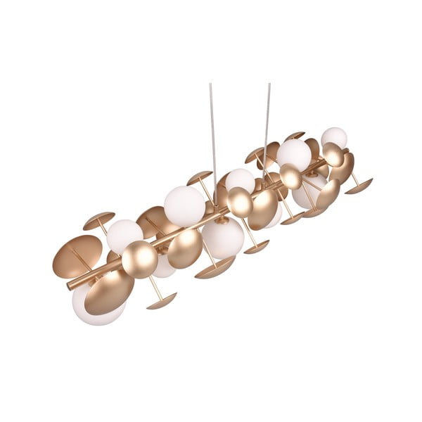 Lustră alb-auriu  cu abajur din sticlă Bubble – Trio Select-image-4