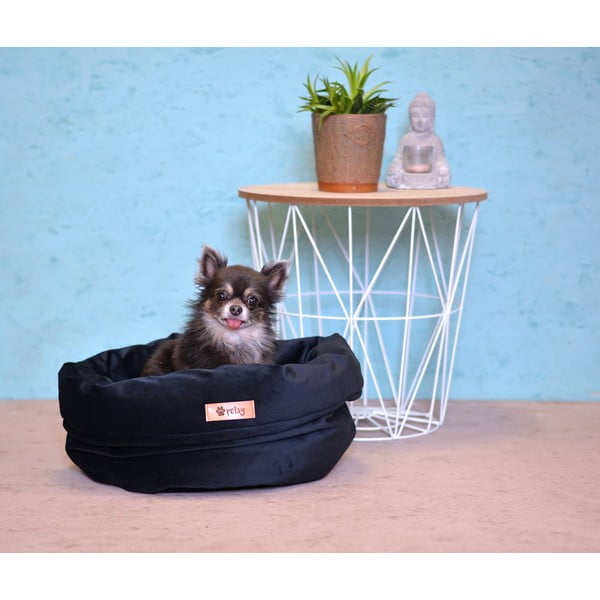 Pătuț pentru animale de companie, albastru închis, din catifea ø 40 cm Basket Royal - Petsy-image-1