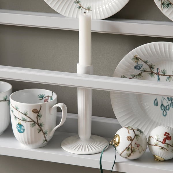 Sfeșnic din gresie Kähler Design Hammershoi, înălțime 12 cm, alb-image-2
