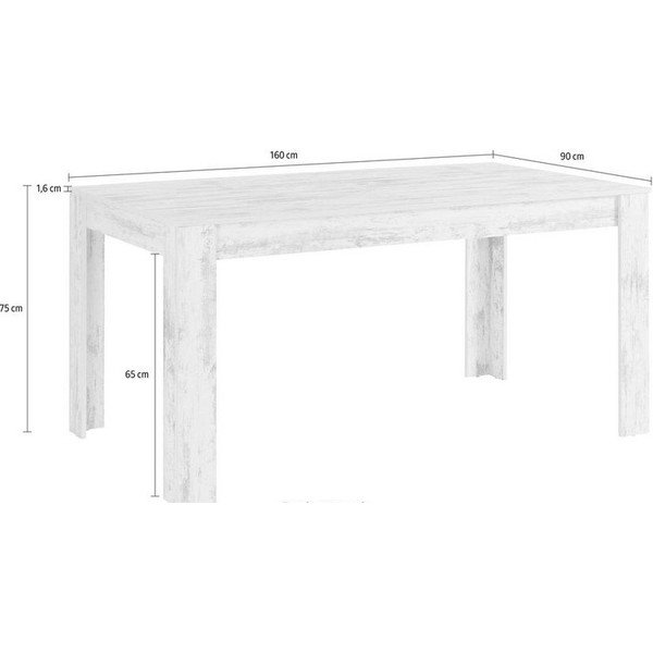 Masă de dining în culoare naturală cu aspect de lemn de stejar 90x160 cm Lynn – Støraa-image-3
