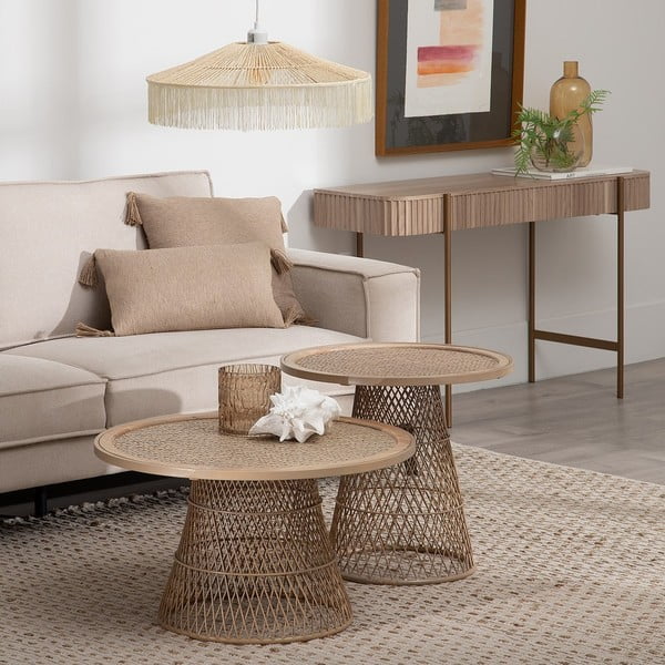 Măsuță auxiliară rotundă din ratan ø 55 cm – Ixia-image-1