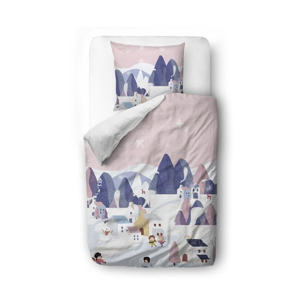Lenjerie de pat pentru copii din bumbac satinat  135x200 cm Pink Sky - Butter Kings