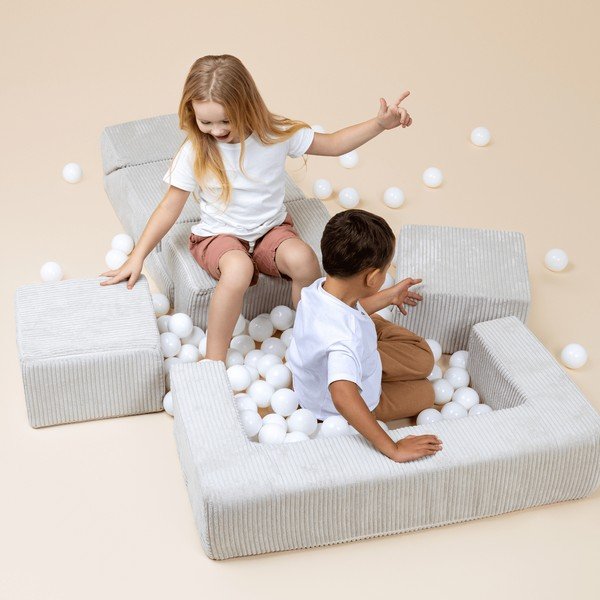 Teren de joacă din spumă turcoaz 6 buc. din catifea reiată înălțime 40 cm 100x35 cm Montessori – Meowbaby-image-1