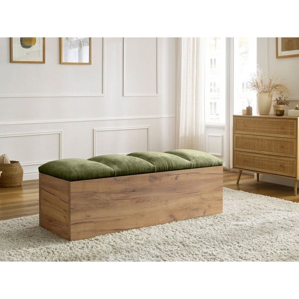 Bancă verde/în culoare naturală Kumo – Bobochic Paris-image-1