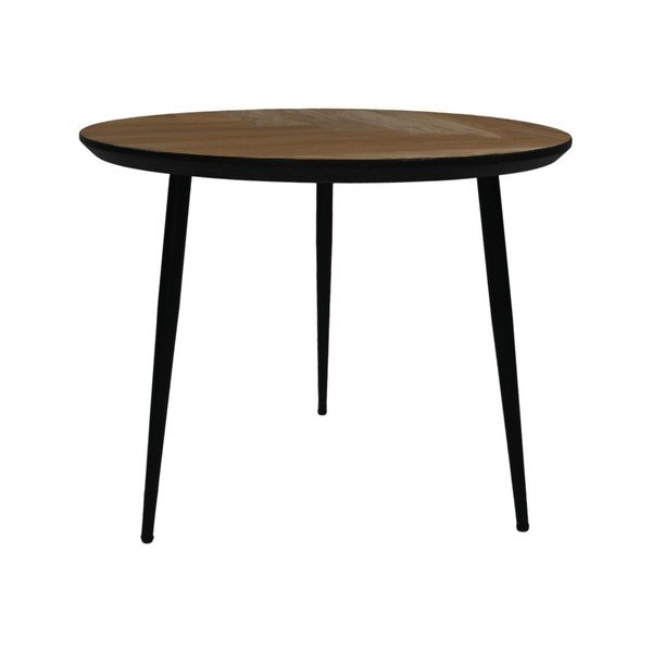 Măsuță de cafea neagră rotundă din lemn de stejar ø 60 cm Fishbone - HSM collection-image-2