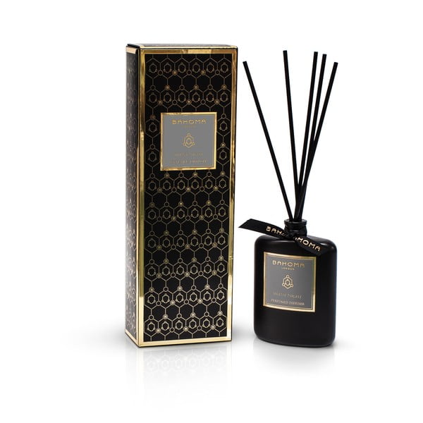 Difuzor de parfum în cutie cu aromă de iasomie și vanilie Bahoma London Diffuser, 100 ml, negru