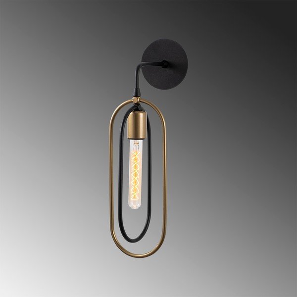 Aplică de perete neagră/aurie Cerco – Opviq lights-image-3