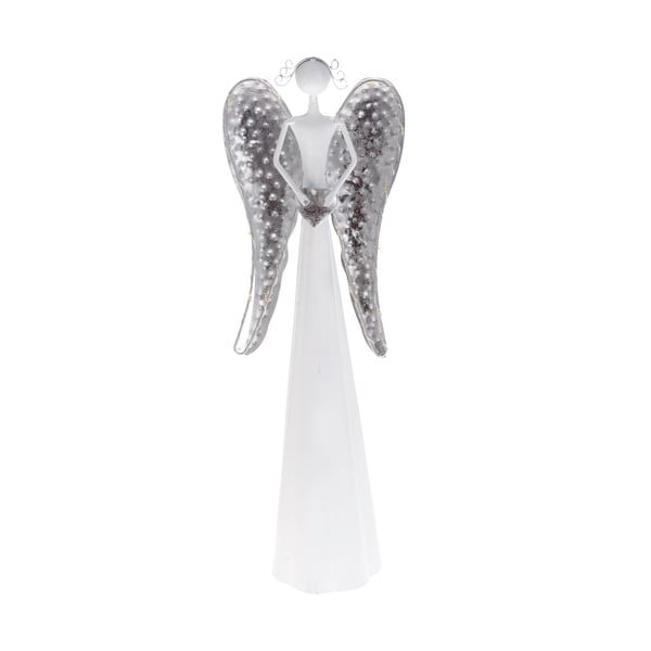 Statuetă din metal cu LED în formă de înger Dakls, înălțime 40 cm