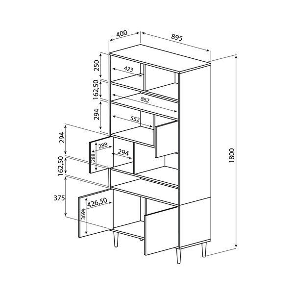 Bibliotecă cu aspect de lemn de stejar TemaHome Horizon-image-3
