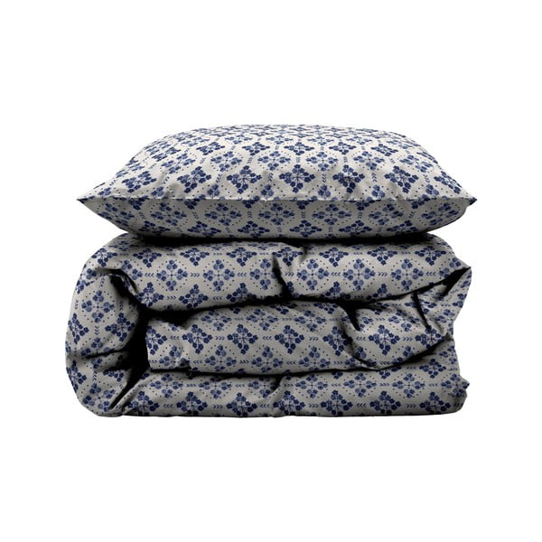Lenjerie de pat albă/albastră din bumbac pentru pat de o persoană/extinsă 140x220 cm Heirloom – Södahl