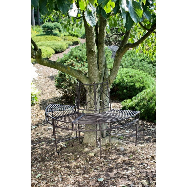 Bancă de grădină neagră din metal Narvi - Garden Pleasure-image-1