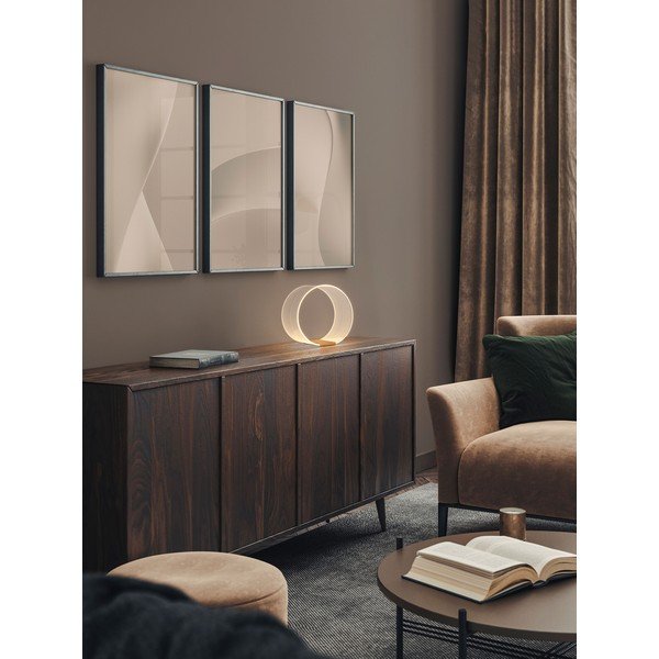 Veioză aurie LED cu intensitate reglabilă din aluminiu cu abajur din sticlă acrilică (înălțime 28 cm) Valentin – Nova Luce-image-1
