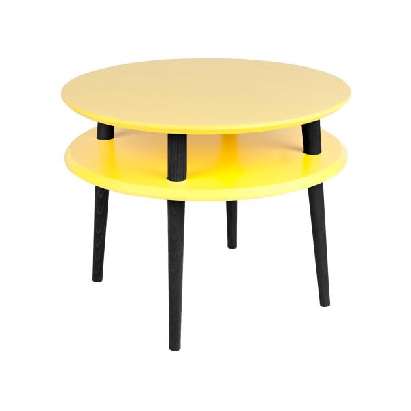 Masă de cafea cu picioare negre Ragaba UFO, Ø 57 cm, galben