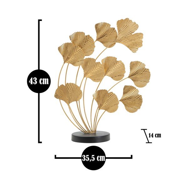 Statuetă metalică în decor auriu Mauro Ferretti Wind Leaf-image-2