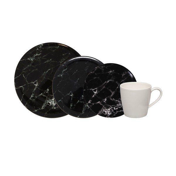 Set veselă din porțelan 8 piese Villeroy & Boch Marmory, negru - alb
