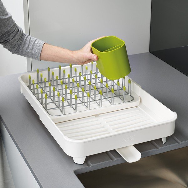 Suport extensibil pentru scurs vase Joseph Joseph Extend, verde - alb-image-1