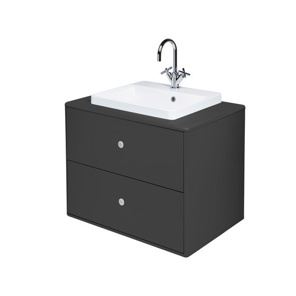 Dulap cu chiuvetă fără baterie gri antracit suspendat 80x62 cm Color Bath – Tom Tailor-image-2