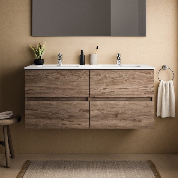 Dulap sub chiuvetă în culoare naturală suspendat cu aspect de lemn de nuc 120x55 cm Eurovit+ – Ideal Standard-image-1