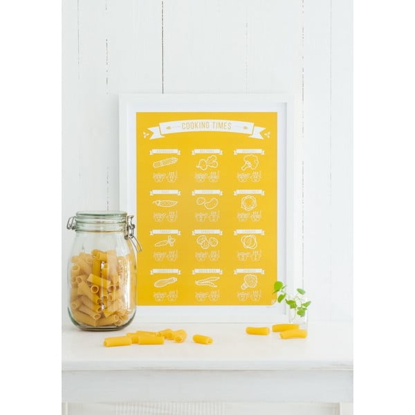 Poster Follygraph Cooking Times Yellow, 40 x 50 cm