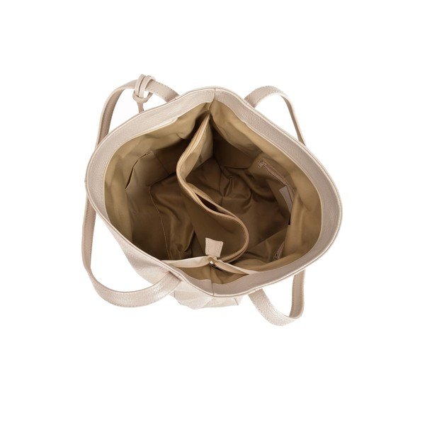 Geantă din piele Sofia Cardoni Caridad, crem-image-3