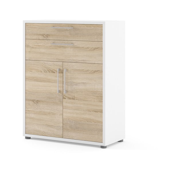 Bibliotecă modulară albă/cu aspect de lemn de stejar 89x113 cm Prima – Tvilum-image-1