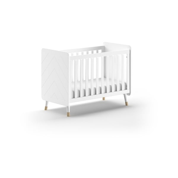 Pătuț alb din lemn masiv de pin 60x120 cm BILLY – Vipack-image-2