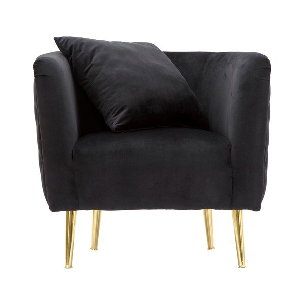 Fotoliu negru cu tapițerie din catifea Bucarest – Mauro Ferretti-image-2