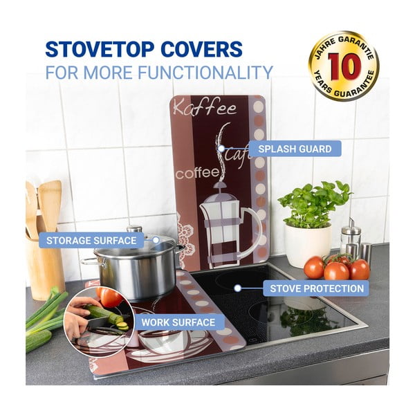 Set 2 protecții din sticlă pentru aragaz Maximex Coffee, 52 x 30 cm-image-4