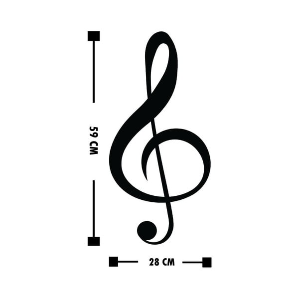 Decorațiune de perete Wallity Treble Clef, negru-image-3