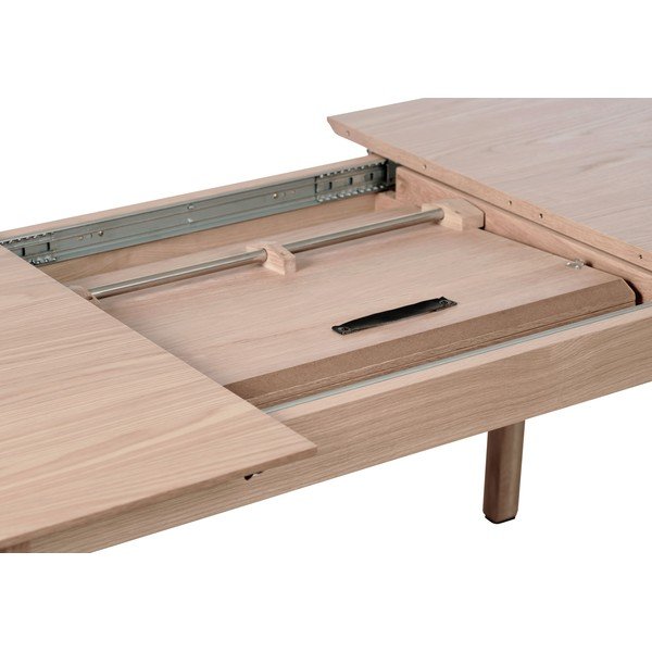 Masă de dining extensibilă cu aspect de lemn de stejar cu blat suplimentar 95x190 cm Bari – Unique Furniture-image-2