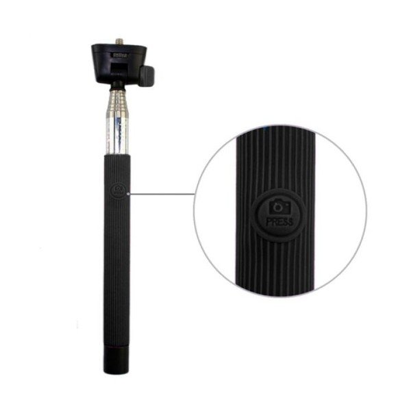 Selfie stick/bară bluetooth pentru telefon InnovaGoods, negru