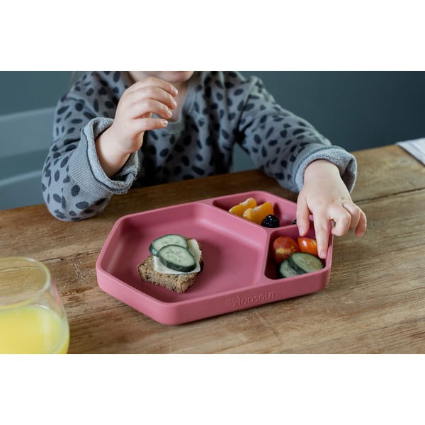 Farfurie pentru copii roșie din silicon 16x25 cm – Kindsgut-image-4