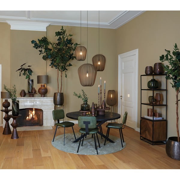 Masă de dining neagră rotundă cu blat din lemn de acacia ø 120 cm Yellov – Light & Living-image-1