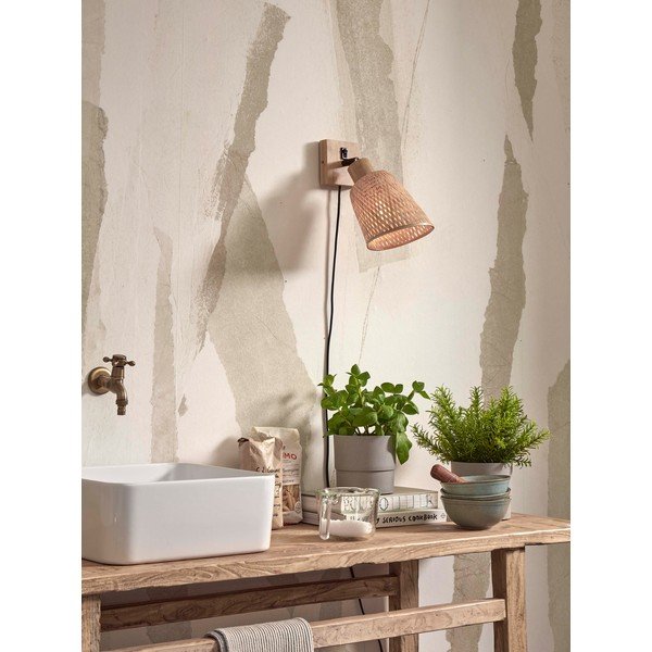 Aplică de perete în culoare naturală ø 15 cm Java – Good&Mojo-image-3